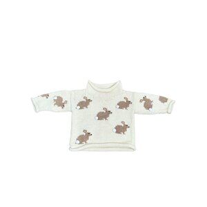 Charming Cream Bunny Sweater for Kids